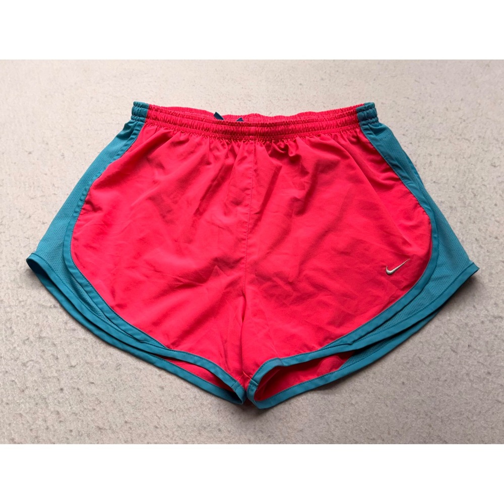 Nike Womens Dri-FIT Tempo Running Shorts Pink Teal Mesh Trim Size M